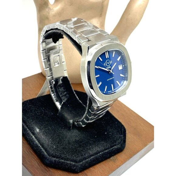 GV2 Gevril Men's Watch 18117B Potente Swiss Automatic Blue Dial Silver Steel - Picture 14 of 14